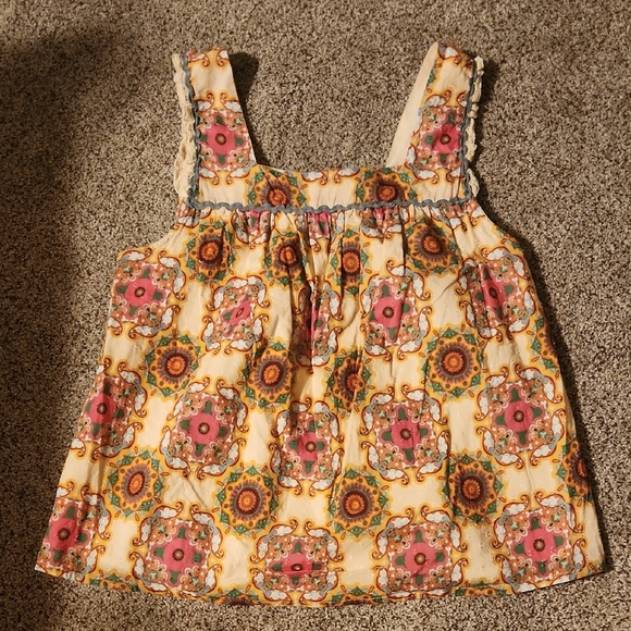 Let Me Be by Anthropologie Abstract Ruffled Tank Top Blouse Sz 10 - Picture 2 of 9